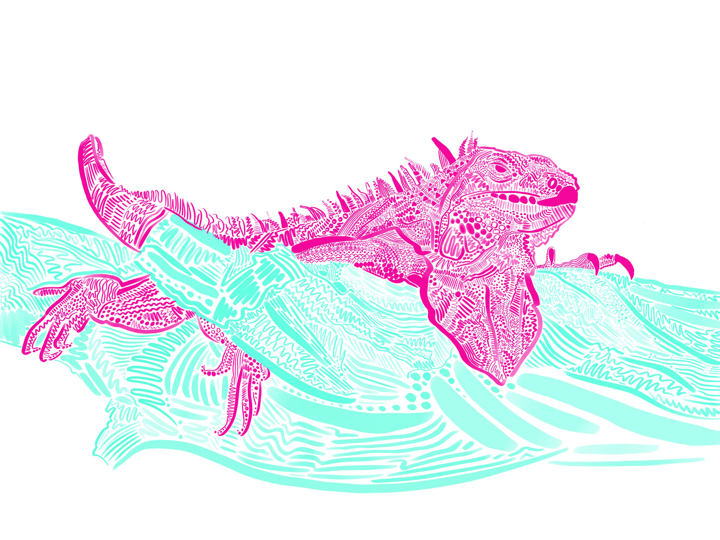 Miss Iguana (illustration) Sticker