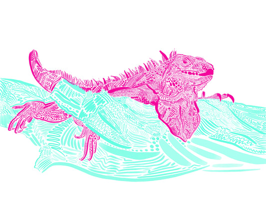 Miss Iguana (illustration) Sticker